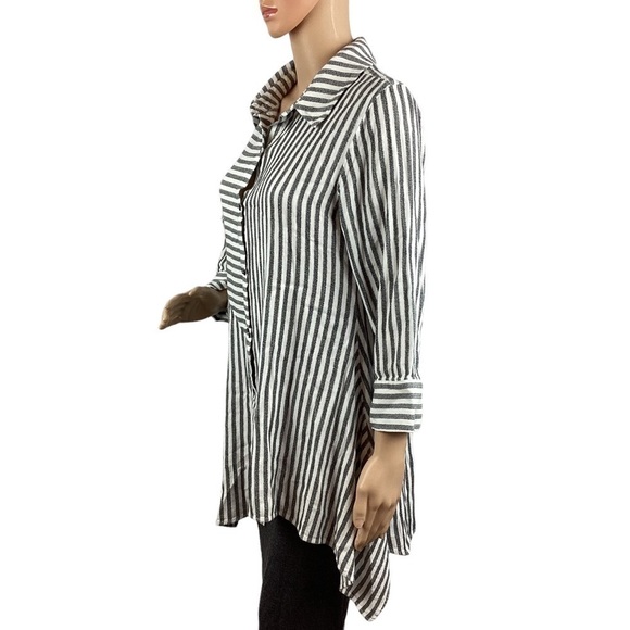 Soft Surroundings Standout Asymmetrical Striped Top Size M Tunic - Picture 4 of 7